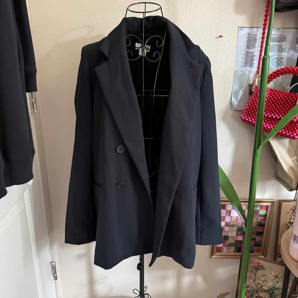Maeve Anthropologie Double Breasted Blazer Navy 8 - Picture 4 of 11